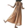 imageCHARTOU Women Loose Linen Wide Leg Jumpsuit One Piece Spaghetti Strap Palazzo Pants Long Romper Elastic BeachKhaki