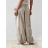 imageCHARTOU Womens Casual High Rise Wide Leg Palazzo Pants Baggy Elastic Waist Drawstring Beach Cargo PantsGrey