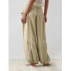 imageCHARTOU Womens Casual High Rise Wide Leg Palazzo Pants Baggy Elastic Waist Drawstring Beach Cargo PantsKhaki
