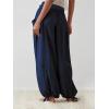 imageCHARTOU Womens Casual High Rise Wide Leg Palazzo Pants Baggy Elastic Waist Drawstring Beach Cargo PantsNavy