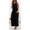 imageCHARTOU Womens Casual Sleeveless Wide Leg Pant Jumpsuit Backless Ruffle Beach Palazzo Tank RomperBlack