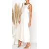 imageCHARTOU Womens Casual Sleeveless Wide Leg Pant Jumpsuit Backless Ruffle Beach Palazzo Tank RomperWhite