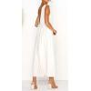 imageCHARTOU Womens Casual Sleeveless Wide Leg Pant Jumpsuit Backless Ruffle Beach Palazzo Tank RomperWhite