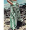 imageCHARTOU Womens Drawstring High Waisted Striped Palazzo Pants Wide Leg Casual Lounge Beach Pant TrousersGreen