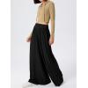 imageCHARTOU Womens Flowy Wide Leg Palazzo Pants Baggy High Waist Pleated Maxi Long Smocked SkirtBlack