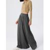 imageCHARTOU Womens Flowy Wide Leg Palazzo Pants Baggy High Waist Pleated Maxi Long Smocked SkirtDark Grey