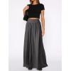 imageCHARTOU Womens Flowy Wide Leg Palazzo Pants Baggy High Waist Pleated Maxi Long Smocked SkirtDark Grey