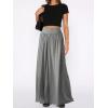 imageCHARTOU Womens Flowy Wide Leg Palazzo Pants Baggy High Waist Pleated Maxi Long Smocked SkirtLight Grey