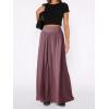 imageCHARTOU Womens Flowy Wide Leg Palazzo Pants Baggy High Waist Pleated Maxi Long Smocked SkirtPurple