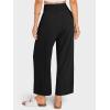 imageCHARTOU Womens Smocked High Waisted Palazzo Pants Baggy Cropped Wide Leg Casual Work Trousers with PocketsBlack