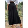 imageCHARTOU Womens Summer Wide Waist Shirred Wide Leg Loose Fit Long Palazzo PantsBlack