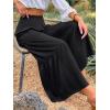 imageCHARTOU Womens Summer Wide Waist Shirred Wide Leg Loose Fit Long Palazzo PantsBlack