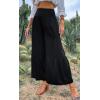 imageCHARTOU Womens Summer Wide Waist Shirred Wide Leg Loose Fit Long Palazzo PantsBlack