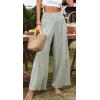 imageCHARTOU Womens Summer Wide Waist Shirred Wide Leg Loose Fit Long Palazzo PantsGreen