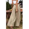 imageCHARTOU Womens Summer Wide Waist Shirred Wide Leg Loose Fit Long Palazzo PantsKhaki
