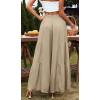 imageCHARTOU Womens Summer Wide Waist Shirred Wide Leg Loose Fit Long Palazzo PantsKhaki