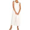 imageCHARTOU Womens Casual Sleeveless Wide Leg Pant Jumpsuit Backless Ruffle Beach Palazzo Tank RomperWhite