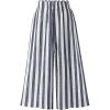 imageCHARTOU Womens Casual Striped HighWaist WideLeg Cotton Lightweight Palazzo Capri Culotte PantsBlue
