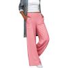 imageCHARTOU Womens Casual Yoga Elastic Waist Wide Leg Long Loose Beach Palazzo PantsPink