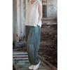 imageCHARTOU Vintage Cotton Linen Pants Women Wide Leg Pants Palazzo Pants Summer Lantern Beach PantsBlue Green