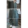 imageCHARTOU Vintage Cotton Linen Pants Women Wide Leg Pants Palazzo Pants Summer Lantern Beach PantsBlue Green