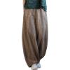 imageCHARTOU Vintage Cotton Linen Pants Women Wide Leg Pants Palazzo Pants Summer Lantern Beach PantsBrown