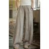 imageCHARTOU Vintage Cotton Linen Pants Women Wide Leg Pants Palazzo Pants Summer Lantern Beach PantsKhaki Grey