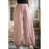 imageCHARTOU Vintage Cotton Linen Pants Women Wide Leg Pants Palazzo Pants Summer Lantern Beach PantsPink