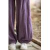 imageCHARTOU Vintage Cotton Linen Pants Women Wide Leg Pants Palazzo Pants Summer Lantern Beach PantsPurple