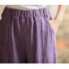 imageCHARTOU Vintage Cotton Linen Pants Women Wide Leg Pants Palazzo Pants Summer Lantern Beach PantsPurple