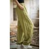 imageCHARTOU Vintage Cotton Linen Pants Women Wide Leg Pants Palazzo Pants Summer Lantern Beach PantsYellow