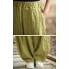 imageCHARTOU Vintage Cotton Linen Pants Women Wide Leg Pants Palazzo Pants Summer Lantern Beach PantsYellow