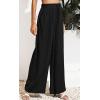 imageCHARTOU Wide Leg Palazzo Pants for Women Flowy Beach Pants Flared Elastic High Waisted Trousers DrawstringBlack