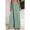 imageCHARTOU Wide Leg Palazzo Pants for Women Flowy Beach Pants Flared Elastic High Waisted Trousers DrawstringGreen