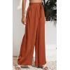 imageCHARTOU Wide Leg Palazzo Pants for Women Flowy Beach Pants Flared Elastic High Waisted Trousers DrawstringOrange Red