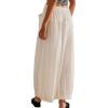 imageCHARTOU Women Baggy Parachute Skirt Comfy Casual Cotton Y2k Cargo Maxi Long SkirtApricot