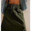imageCHARTOU Women Baggy Parachute Skirt Comfy Casual Cotton Y2k Cargo Maxi Long SkirtArmy Green
