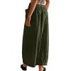imageCHARTOU Women Baggy Parachute Skirt Comfy Casual Cotton Y2k Cargo Maxi Long SkirtArmy Green