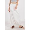 imageCHARTOU Women Baggy Parachute Skirt Comfy Casual Cotton Y2k Cargo Maxi Long SkirtWhite