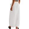 imageCHARTOU Women Baggy Parachute Skirt Comfy Casual Cotton Y2k Cargo Maxi Long SkirtWhite