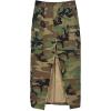 imageCHARTOU Women Camouflage Skirt Camo Maxi Pencil Skirt Bodycon Button Slit Cargo Skirt with PocketArmy Green