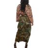 imageCHARTOU Women Camouflage Skirt Camo Maxi Pencil Skirt Bodycon Button Slit Cargo Skirt with PocketArmy Green