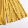 imageCHARTOU Women Comfy Cotton Pants Summer Boho Flowy Wide Leg Palazzo Lounge PantsYellow