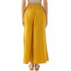imageCHARTOU Women Comfy Cotton Pants Summer Boho Flowy Wide Leg Palazzo Lounge PantsYellow