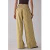 imageCHARTOU Women Gingham High Waist Smocked Palazzo Pants Baggy Wide Leg Pants Flowy Pleated Beach TrouserYellow