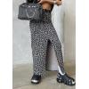 imageCHARTOU Women Leopard Denim Maxi Skirt 2025 Summer High Waisted Front Slit Cheetah Print Long Jean SkirtDark Grey