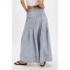 imageCHARTOU Women Lightweight Tencel Denim Skirt Utility Maxi Parachute Cargo Skirt with PocketsBlue