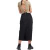 imageCHARTOU Women Long Denim Jean Skirt Mid Long Cargo Skirt Y2k Casual Denim Pencil Midi Skirt with PocketsBlack