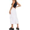 imageCHARTOU Women Long Denim Jean Skirt Mid Long Cargo Skirt Y2k Casual Denim Pencil Midi Skirt with PocketsWhite