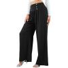imageCHARTOU Women Summer Wide Leg Pants Palazzo Pants High Waist Beach Pants Flared Smocked Flowy Pants DressyBlack
